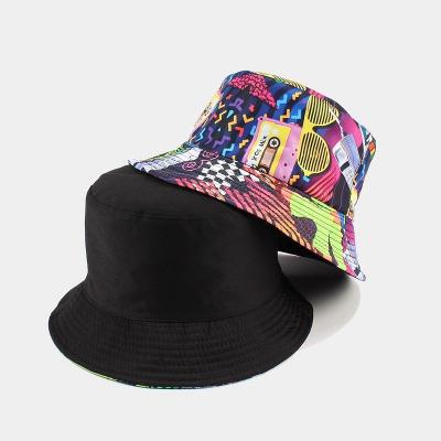 China Sun Protect 2022 New Coming Old Band Full Printing Bucket Hat Sublimation Hats Reversible for sale