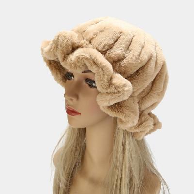 China 2021 COMMON New Next Available Wholesale 5 Color Fall Winter Rabbit Fur Beret for sale