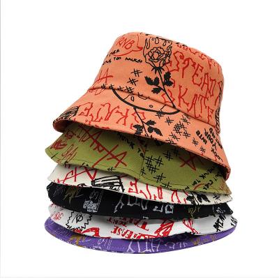 China 2021 New Next Running Personalized Image 5 Color Bucket Hat Graffiti Bucket Hat Khaki for sale