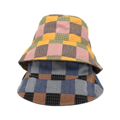 China Outdoor or sun protect 2022 new upcoming 3 colors women's fashion bucket hat available wholesale checked for sale