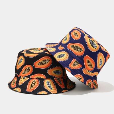 China Sun Protect 2022 New Coming Available Fruit 4 Colors Printing Bucket Hats Wholesale for sale