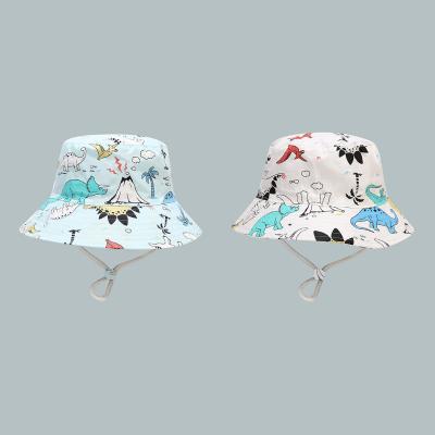 China Image New Arrival 2021 Hot Sale 24 Colors 3 Sizes Available Summer Beach Baby Kids Bucket Hats With String for sale