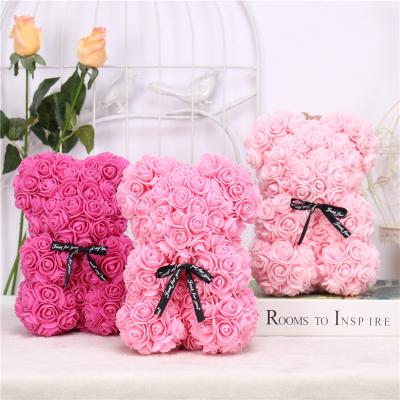 China Lovely Explosion New Product Luxury Cute Plastic Tedy Rose Bear Christmas Gifts 25cm for sale