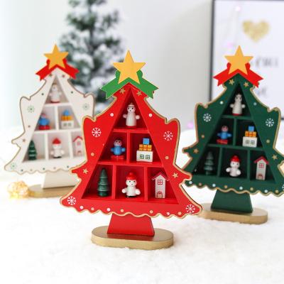 China Chirstmas Decor Scene Layout Desk Ornaments Small Gifts Mini Tabletop Christmas Trees Toy for sale