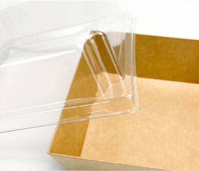 China Recyclable Custom Color Branded Disposable Biodegradable PVC Eco-friendly Kraft Paper Food Cardboard Clear Cover Pizza Box for sale