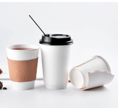 China Bio-degradable Custom Size High Quality Environmental Friendly Disposable Double Layer Paper Cup Biodegradable Coffee Cup With Lid Paper Cup for sale