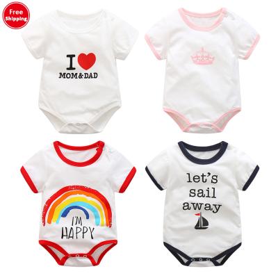 China Free sample baby rompers 100% organic cotton baby clothes baby rompers men and women both unisex/newborn romper for sale