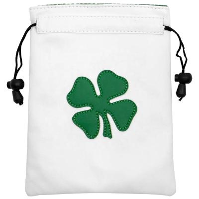 China Wholesale Fashionabe Golf Valuables Pouch For Golf Balls And Tee Holder Lucky Clover Design Front Golf Bag With Tee Holder for sale