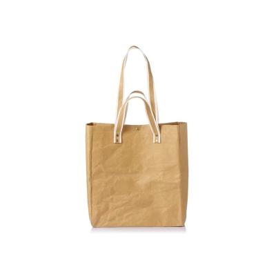 China Hot Sale Kraft Paper Waterproof Custom Shopping Lady Bags Shoulder Zipper Waterproof Beach Tote Bag for sale