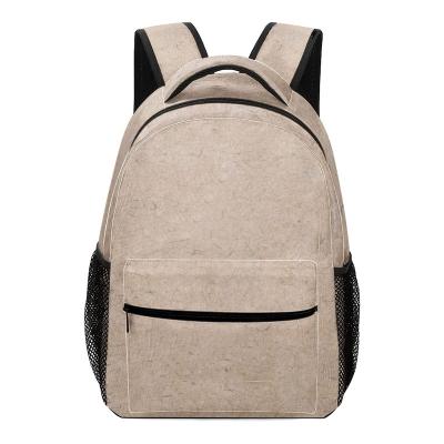 China Customized Logo Kraft Paper Wholesale Customized Washable Eco-friendly Zipper Backpack Bags for sale