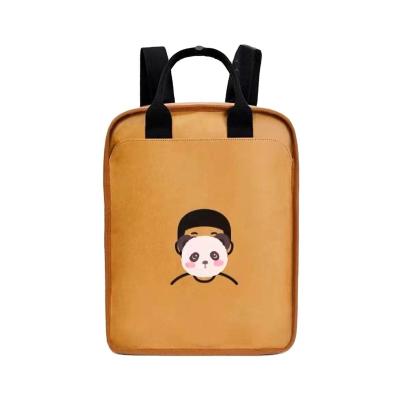 China New Design Waterproof Brown Kraft Paper Wholesale Customized Washable Zipper Backpack Eco-Friendly Bags for sale