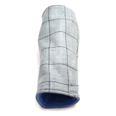 China Customized Promotional Golf Eco - Friendly Minimalist Gray Plaid Eco Friendly Barrel Headcover for sale