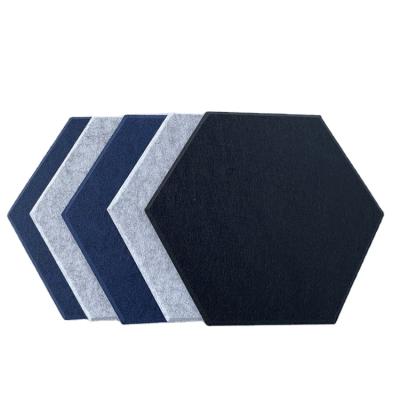 China Modern Top Selling Hexagonal Living Room Sound Insulation Insulation Board Wall Decoration Polyester Fiber Hexagonal Sound Absorbing Panel for sale