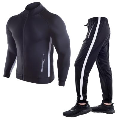 China 2021 Best Design Breathable 2 Pieces Custom Mens Tracksuits Long Pants Fall Sports Fitness Gym Wear Men for sale