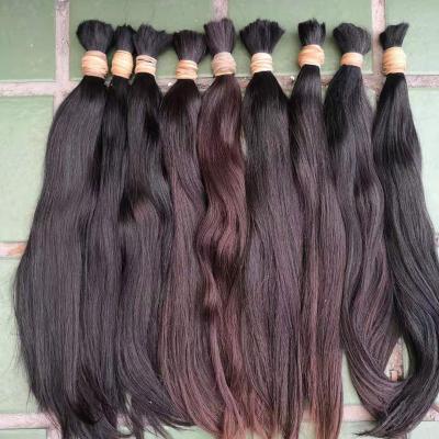 China Wholesale Bulk Brazilian Virgin Hair Silky Straight Loose Wave Human Hair Extensions No Weft for sale