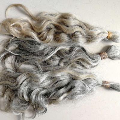 China Silky Straight Wave Gray Hair For Braiding Grade 7A Virgin Remy Big Stock Natural Hair for sale