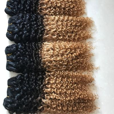 China Wholesale Price Smoothest Hair India Hair Weaves Double Weft Kinky Curly Hair Weft for sale