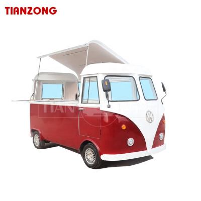 China Winery factory supply electric roof side openned food truck fully equipped snack waffle cart coffee truck trailer for sale