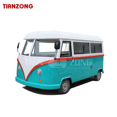 China Winery CE Approved Electric Roof Elevated Food Truck Fully Equipped Snack Waffle Cart Coffee Truck Trailer for sale