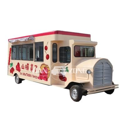 China Popular Winery CE Approved Italian Vintage Food Truck Mobile Kitchen Parlor Trailer Electric Ice Supply Cart For Sale for sale