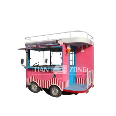 China Electric winery coffee truck trailer food trailer with porch electric food truck ice cream truck cart rack for sale for sale