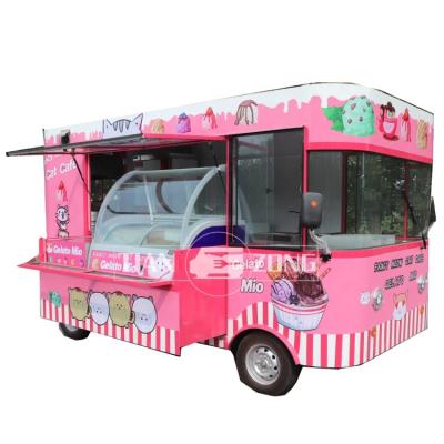 China Electric winery ice cream truck trailer card gold ice cream food truck food cart stand for sale for sale