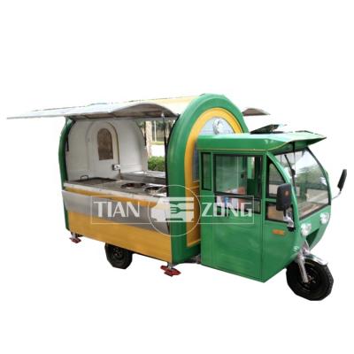 China winery tricycle food truck with full kitchen cafe foodtruck piaggio monkey food cart for sale for sale