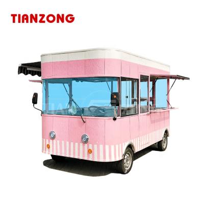 China Electric pink food van food truck gold winery map mobile food cart for sale for sale