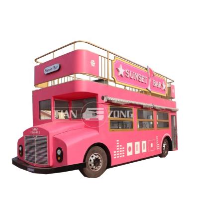 China Winery factory supply mobile food truck refrigerator double decker bus food truck for sale in Dubai for sale