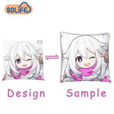 China New Baby Flat Soft Plush Low MOQ Custom Pillow Printed Cartoon Anime Custom Pillow for sale