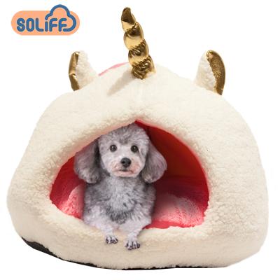 China New Arrival Breathable Unicon Pet Winter Bed Luxuary Warm Comfortable Cat Bed Pet Bed for sale