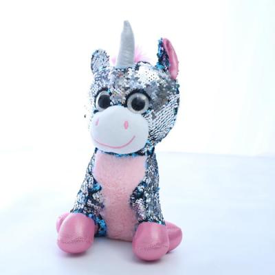 China Creative Memory Design Customized Color Sequin Unicorn Reversible Pillow For Kids Gift for sale