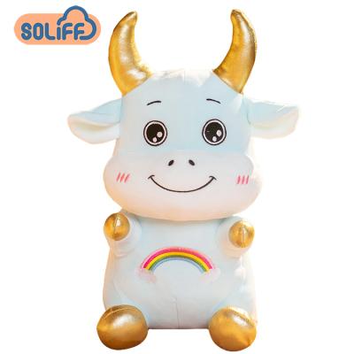 China 2021 Eco-Friendly Chinese Custom Plush Toy Personalized Cute Plush Bull Stuffed Animal Mascot New Year Promotional Soft Cow Stuffed Toy for sale