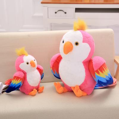 China Super Soft Velvet/St LED Bird Toys Three-dimensional Exquisite Red Parrot Stuffed Plush Bird Parrot Soft Dolls for sale