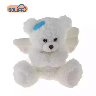 China Super Soft Cute Recordable White Teddy Bear Toy With Angel Stuffed Wings Velvet/Plush Three-Dimensional Exquisite Stuffed Custom for sale