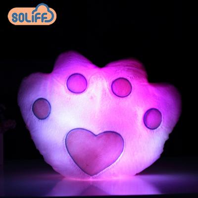 China Super Soft Velvet/Exquisite Three-Dimensional St Plush Toys LED Lighting Bear Paw Shape Hold Stuffed Toy Luminous Lovely Light Plush Rest Baby Toy for sale