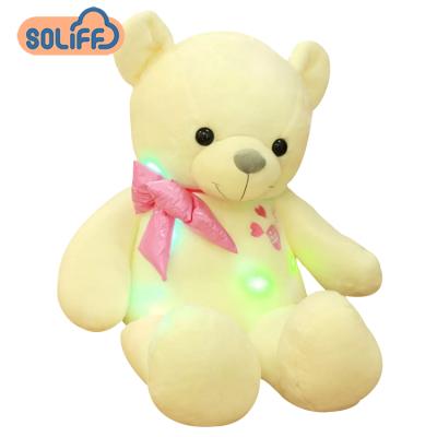 China Super Soft Velvet/St Exquisite Three-Dimensional 2020 Lovely Teddy Bear Doll Led Light Stuffed Colorful Customized Hot Up Teddy Bear Plush Toy for sale