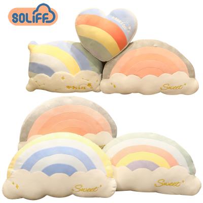 China Inflatable Pillow Nordic Cotton Embroidered Cushion Rainbow Decoration Tile for sale