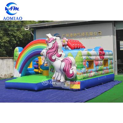 China PVC Combo Lovely Bouncy Castle Unicorn Inflatable Bouncer Bounce House For Kids for sale