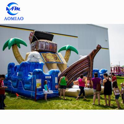 China Treasure Island Obstacle Course PVC Inflatable Bouncer Castle With Slide for sale