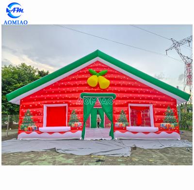 China Customized Size Outdoor Inflatables Christmas Santa House Party Customized for sale