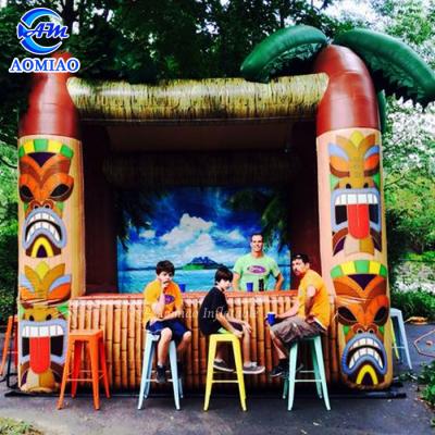 China Commercial Tropical Inflatable Tiki Bar With Palm Tree Customized Size for sale