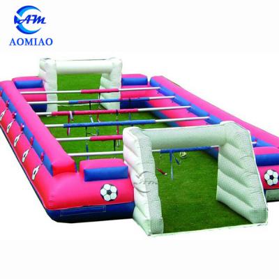 China PVC commercial interactive human soccer field inflatable foosball sports game for kids and adults for sale