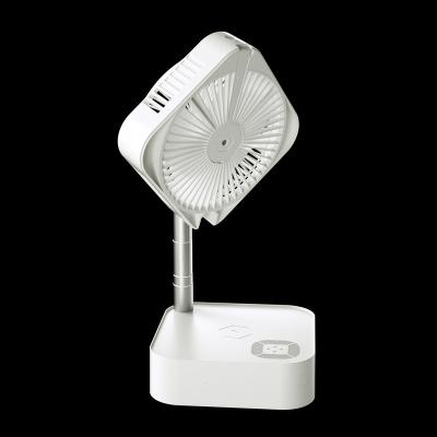 China Folding Smart Outdoor Rechargeable Fan Floor Lamp Portable Desktop AI Voice Jet Humidification Hydration Fan Smart Fan for sale