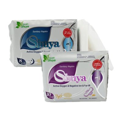 China Winged Shapes Anion Sanitary Napkin Menstrual Pads Super Absorbent Super Absorbent By Shuya for sale