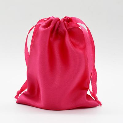 China Reusable Gift Satin Bag Pink With Logo Silk Bag For Gift Maker For Menstrual Cup for sale