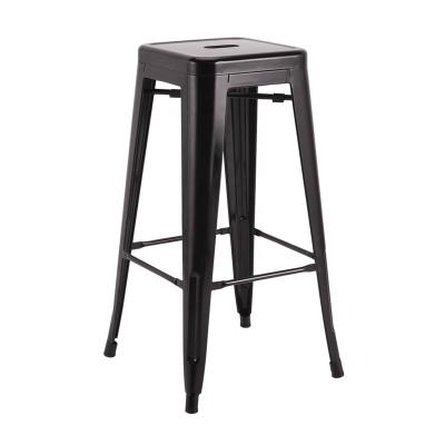 China Vintage Italian Commercial Industrial Iron Cooling High Bar Restaurant Bar Stools Black Chair for sale