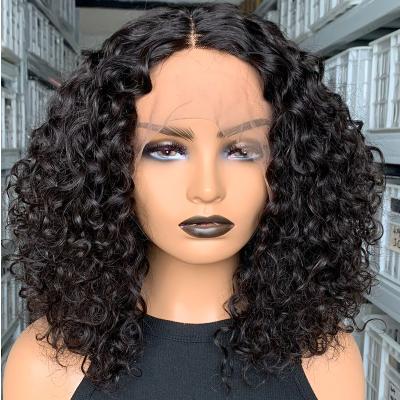 China Curly Lace Front Curly Ms. Mary 13x1 Short Bob Wigs Pre Pluck Virgin Brazilian 10A Grade 180% Density T Part Hair Wig for sale