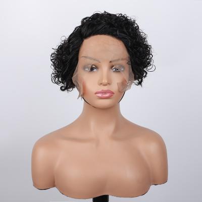 China Wholesale Hd Jerry Curl Lace Wigs, Short Curly Pixie Cut Lace Wig, T Part Wigs For Color Woman Hair for sale