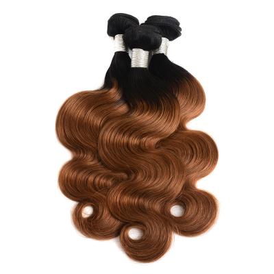 China Body Wave T1B/30 Blonde Ombre Hair Bundle Deals Brazilian Body Wave Bundles Virgin Hair Extensions Hair Weave Bundles for sale